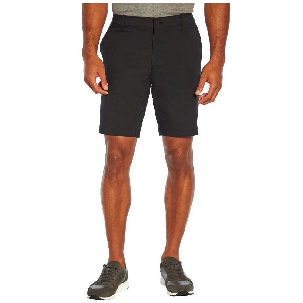 Banana Republic Mens Black Comfort Flat Front Shorts Size 36 Stretch Performance